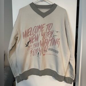 1989 Taylor’s Version Taylor Swift Beige and Gray Sweatshirt